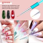 5 Pack Nail Art Brush Set, 3D Nail Liner Painting Brushes Pen