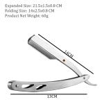 Stainless Steel Straight Edge Folding Beard Shaving Blade Barber ( PACK OF 1 )