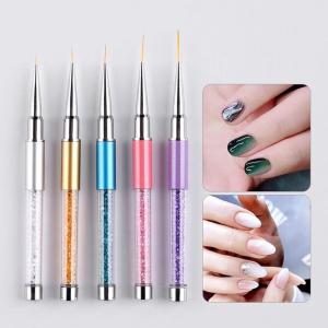 5 Pack Nail Art Brush Set, 3D Nail Liner Painting Brushes Pen Dotting Drawing Manicure Tool