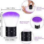 1Pcs Soft Nail Cleaner Brush Nail Art Mini Stainless Steel Handle Remove Dust