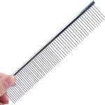 2 Pcs Stainless Steel Pet Tool Grooming Comb Removes Tangles, Mats, Loose Hair and Dirt for Cats Dogs 1 Pcs
