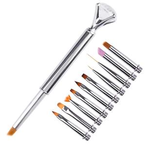 Nail Art Pen Brush Set (10 pieces) silver
