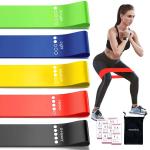 Body Fitness Belt, Stretching and Workout Exercises Latex Rubber Bands 5 Color