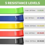 Body Fitness Belt, Stretching and Workout Exercises Latex Rubber Bands 5 Color