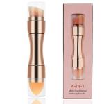4-in-1 Makeup Brush Set: Portable Mini Cosmetic Kit 1 Pcs