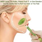 Green Roller Face Body Massager Natural Roller and  Stone set Facial Tool 1 Pcs