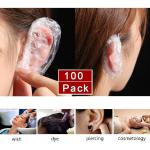 Waterproof Ear Shower Caps, Plastic Hair Dye Ear Protectors ( 100 Piece)