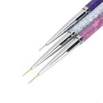 Professional 3 pcs of nail art detailing brush, 0-00-000 sizes
