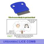 Comb for Head Lice, Nit & Egg Removal with Long Fine Metal Teeth (Multicolor) Plastic Handle Brush