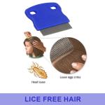 Comb for Head Lice, Nit & Egg Removal with Long Fine Metal Teeth (Multicolor) Plastic Handle Brush