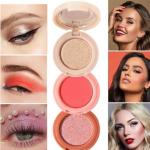 3 in 1 Makeup Blusher & Highlighter Professional Makeup Bristle For Girls & Women (Multi Color)