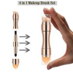 4-in-1 Makeup Brush Set: Portable Mini Cosmetic Kit 1 Pcs