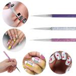 Professional 3 pcs of nail art detailing brush, 0-00-000 sizes