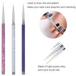 Professional 3 pcs of nail art detailing brush, 0-00-000 sizes