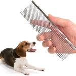 2 Pcs Stainless Steel Pet Tool Grooming Comb Removes Tangles, Mats, Loose Hair and Dirt for Cats Dogs 1 Pcs