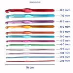 12pcs Crochet Hooks Set, Aluminium Knitting Crochet Needle Kit