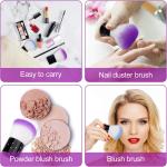 1Pcs Soft Nail Cleaner Brush Nail Art Mini Stainless Steel Handle Remove Dust