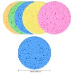Compressed Facial Sponges, Cellulose Facial Sponges, Exfoliating Wash Round Face Sponge for Facial Cleansing 3 Pcs