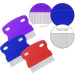 Comb for Head Lice, Nit & Egg Removal with Long Fine Metal Teeth (Multicolor) Plastic Handle Brush
