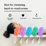 Back Scrubber for Shower, Long Handle Bath Sponge Shower Brush 2 Pcs