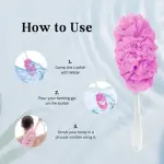 Back Scrubber for Shower, Long Handle Bath Sponge Shower Brush 2 Pcs