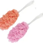 Back Scrubber for Shower, Long Handle Bath Sponge Shower Brush 2 Pcs