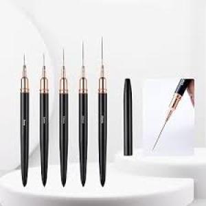 Nails Art Brush Nails Art Liner Brush Practical Nails Brush Nails Dotting Drawing Tool Nails Painting Pen For Salons (Black).