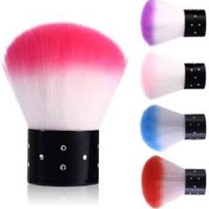 Nail Art Soft Nail Cleaner Brush Mini Stainless Steel Handle Remove Dust Small (Multicolor) 1pcs.