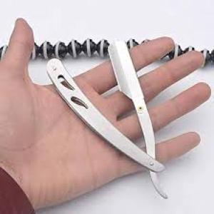 Stainless Steel Straight Edge Folding Beard Shaving Blade Barber ( PACK OF 1 )