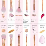 8 HANDLE MAKEUP BRUSH SET WITH 1 BIG FISH TAIL (Pink)