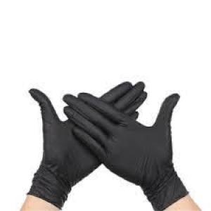 (Pack of 100) Food Service Gloves, Highly Elastic Protective PVC Gloves for Catering and Cleaning (Black)