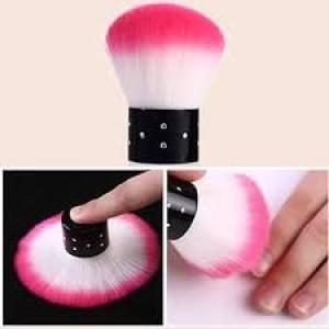 Nail Art Soft Nail Cleaner Brush Mini Stainless Steel Handle Remove Dust Small (Multicolor) 1pcs.