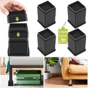 4 Pieces Multi-Purpose Square Plastic Legs