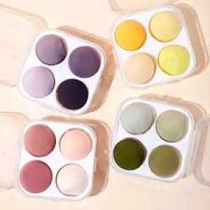 Sponge 4 Pcs in A Storage Box ,Makeup Cosmetic Puff Makeup Sponge (Multicolour)