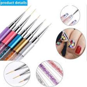 Premium Quality 5pcs Nail Art Liner Brushes, Nails Gel Polish Painting Nail Art Design Brush Pen Set.