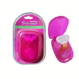 Bikini Saving Razor for Ladies Portable Shaving Kit with 3 Blades, Pink and Blue (Pack of 1).
