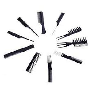 Stylish Women Black Plastic Hair Combs Set (10 Piece).