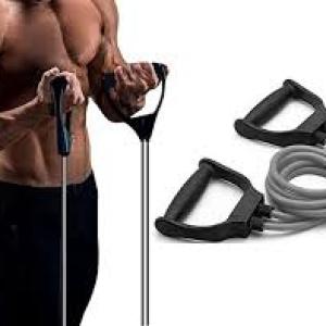 Double Toning Resistance Tube Heavy Quality Exercise Band For Stretching (Pack of 1).