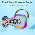 Bluetooth-Compatible Wireless Karaoke Mic Speaker With Multi-Compatibility Modes, RGB Lights