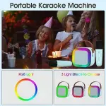 Bluetooth-Compatible Wireless Karaoke Mic Speaker With Multi-Compatibility Modes, RGB Lights