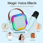 Bluetooth-Compatible Wireless Karaoke Mic Speaker With Multi-Compatibility Modes, RGB Lights