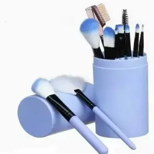 Glow Makeup Brush Set with Blue Storage Box (Pack of 12) 1 Pcs