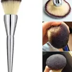 Soft Bristle Makeup Brush Tool- Silver (Pack of 1)