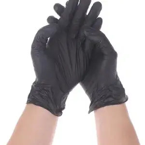 Black Nitrile Gloves,Next-Gen Smooth Disposable Powder Free Examination Hand Gloves 1Pcs