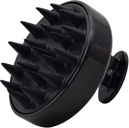 Scalp Massager Shampoo Brush |Natural Stone for Face Neck Healing Skin.(Black).1 Piece.