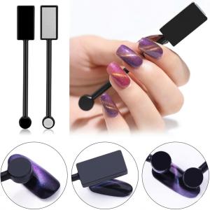 3D Tips Magnetic Nail Art Cat Eye Gel Polish Magnetic Stick 3D Line Strip  (Silver) 2 Piece