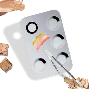 Stainless Steel Makeup mixing Palette with Spatula makeup artist tool.(Pack of 1).