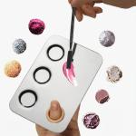 Stainless Steel Makeup mixing Palette with Spatula makeup artist tool.(Pack of 1).