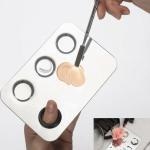 Stainless Steel Makeup mixing Palette with Spatula makeup artist tool.(Pack of 1).