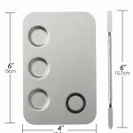 Stainless Steel Makeup mixing Palette with Spatula makeup artist tool.(Pack of 1).